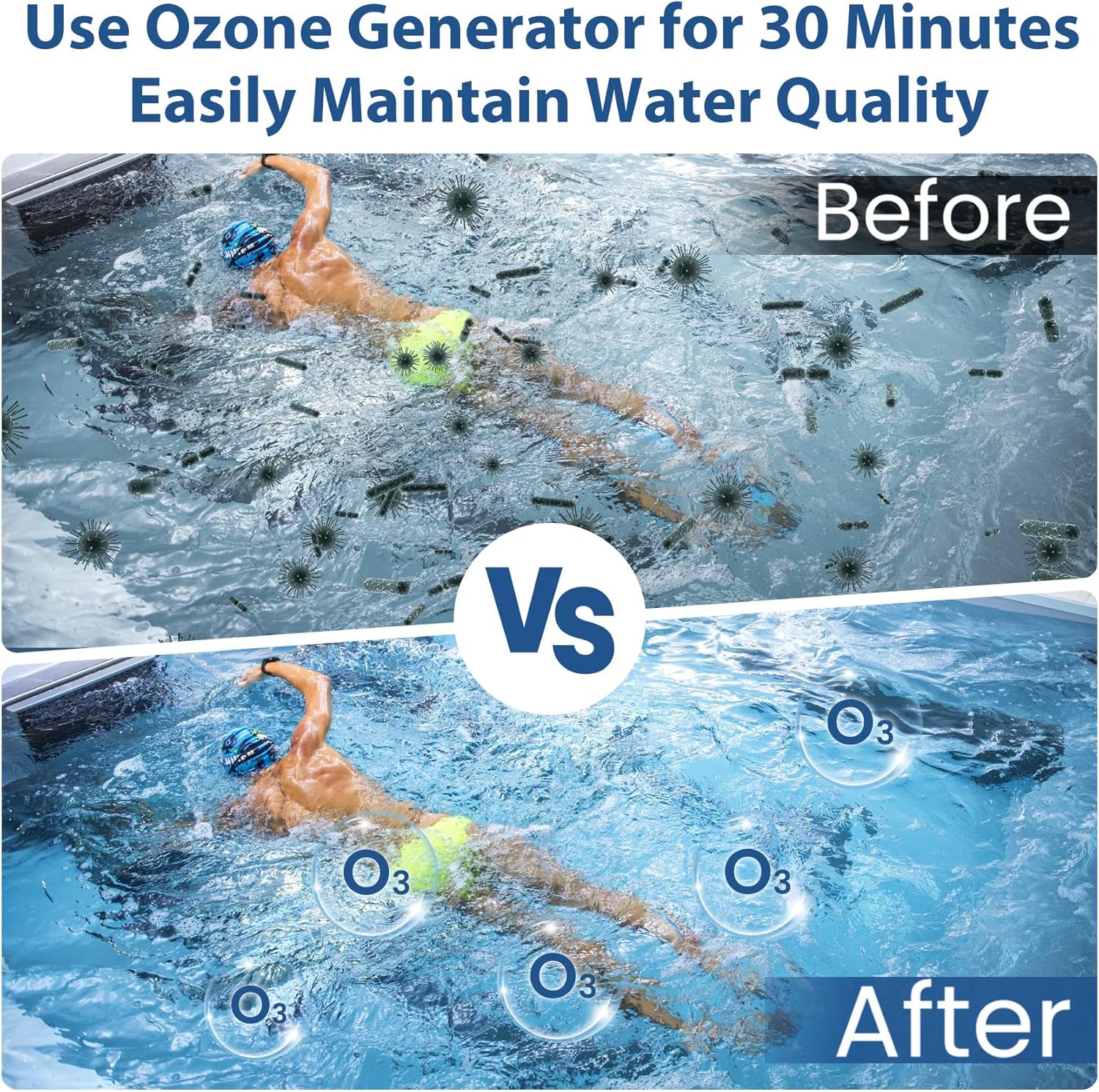 Ozone Generator for Cold Plunge, 1000mg/h Ozone Generator Water Keep Cold Plunge, Ice Bath, Spa, Hot Tub, Pool Clean and Fresh for Long Time
