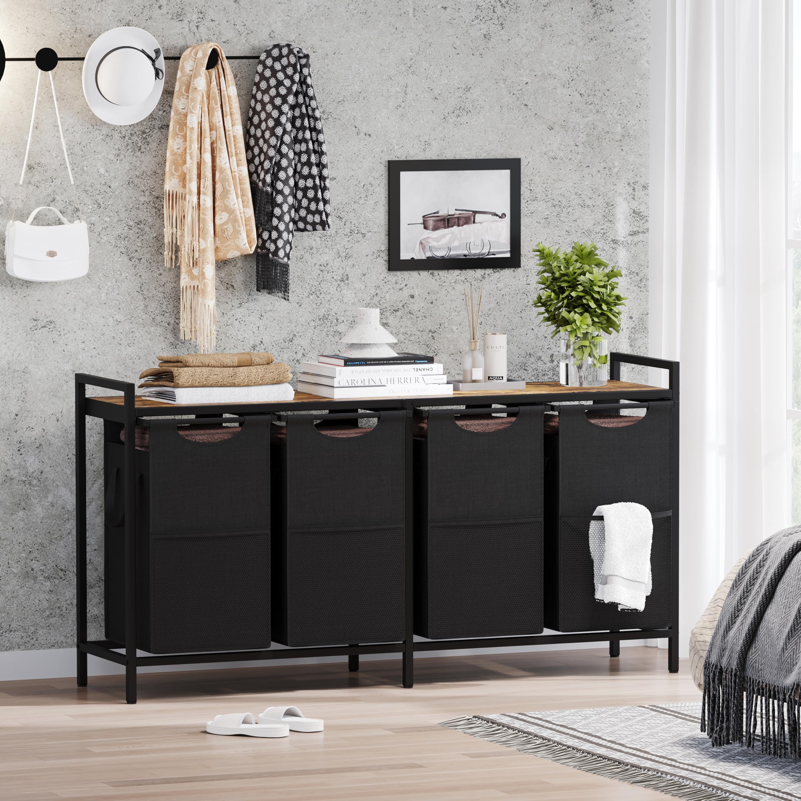 Amazon｜Heybly ランドリーバスケット 4 X 12.5ガロン ランドリー