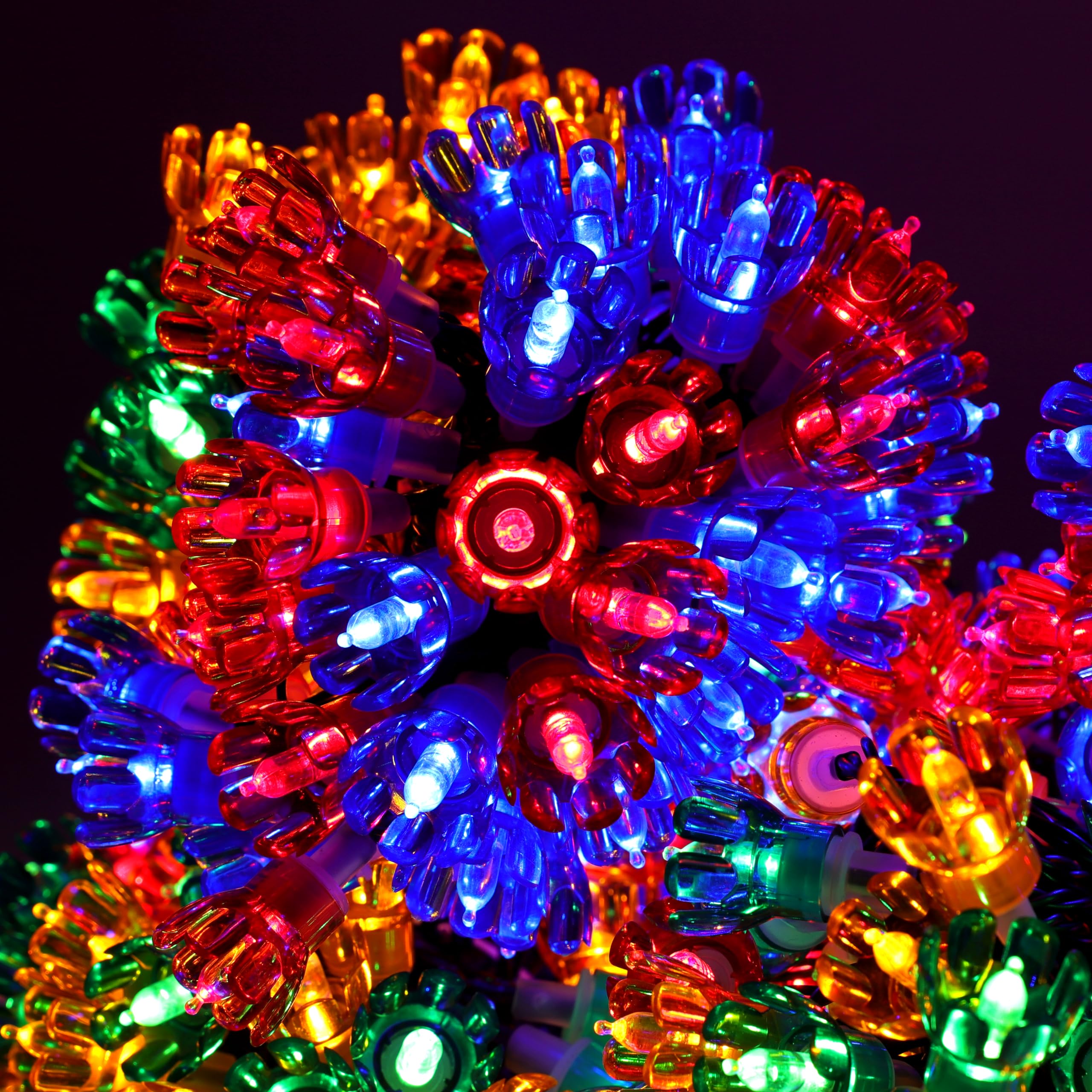 Christmas Concepts® 500 50m/164ft Retro Multicolor LED Petal Lights con controller a 8 funzioni – Interno/Esterno – Efficienza energetica A++ - Luci di Natale