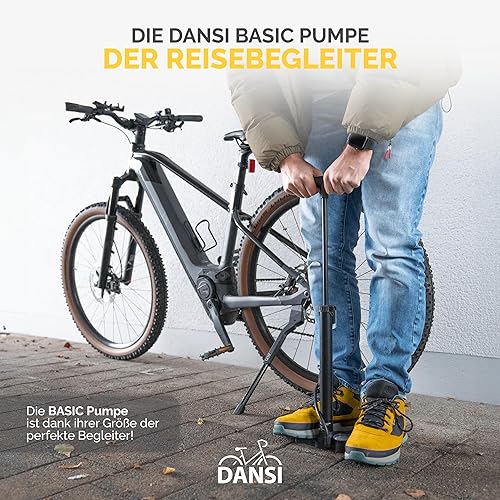 Miniatura 2 de DANSI Bomba de piso para bicicleta con manómetro, bomba de bicicleta de piso con válvulas Presta y Schrader de alta presión 180 psi, bomba de aire