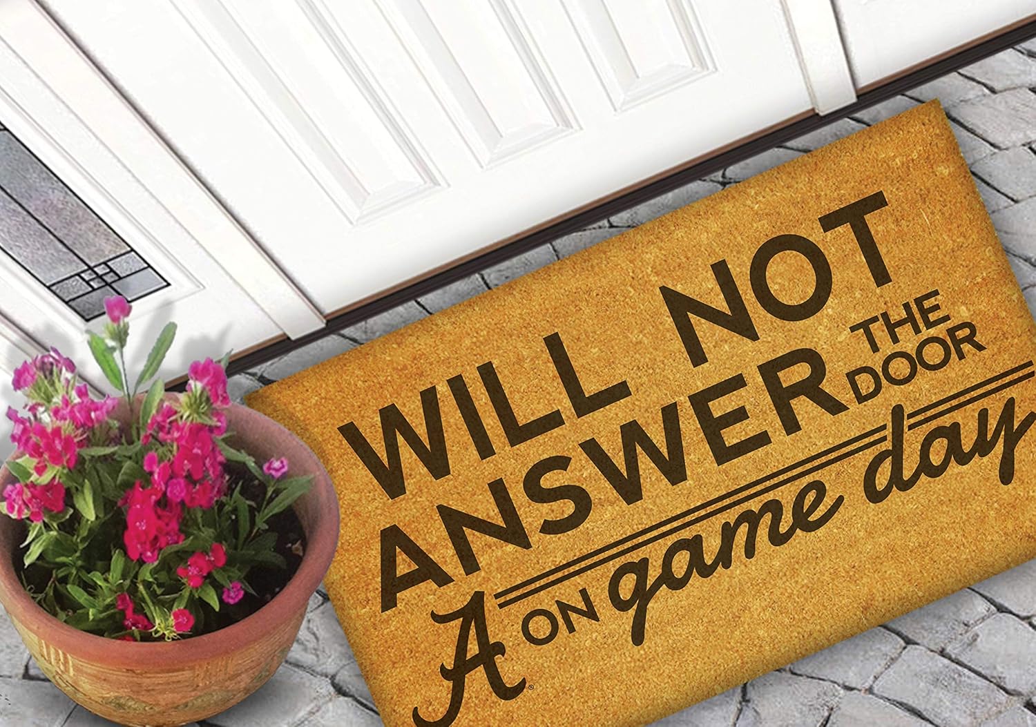 KH Sports Fan Alabama Crimson Tide Will Not Answer Team Coir Doormat, Multi
