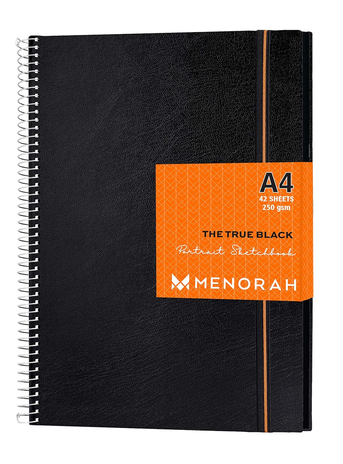 MENORAH A4 The True Black Sketch Book for Artist 250 GSM Metal