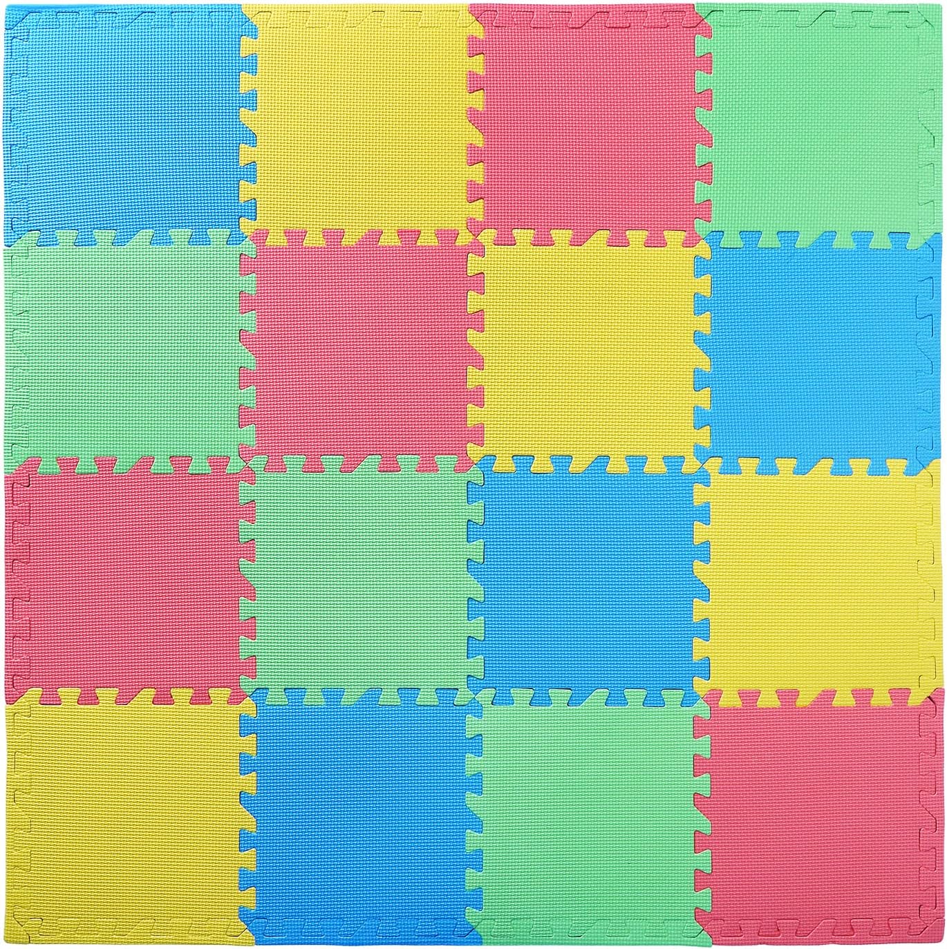 Nicunom 16 Tiles Kid's Puzzle Play Mat, Foam Mats Solid