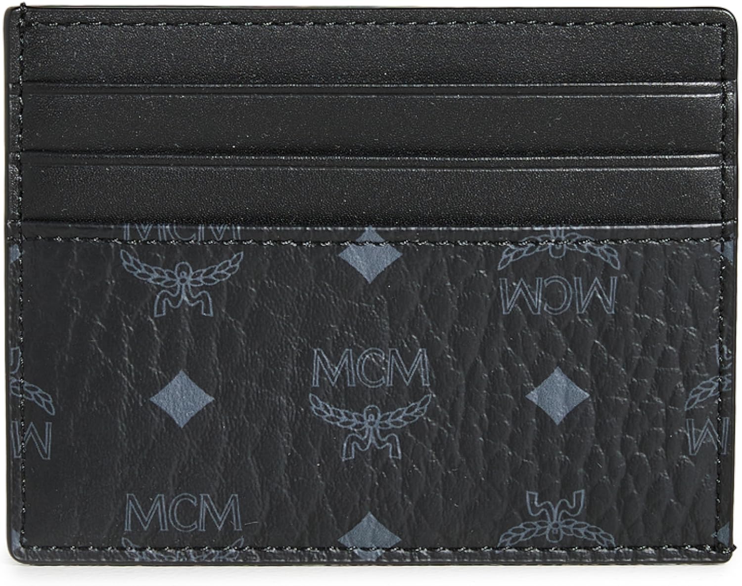 MCM Men's Visetos Original Card Case, Black, One Size at  Men’s Clothing store