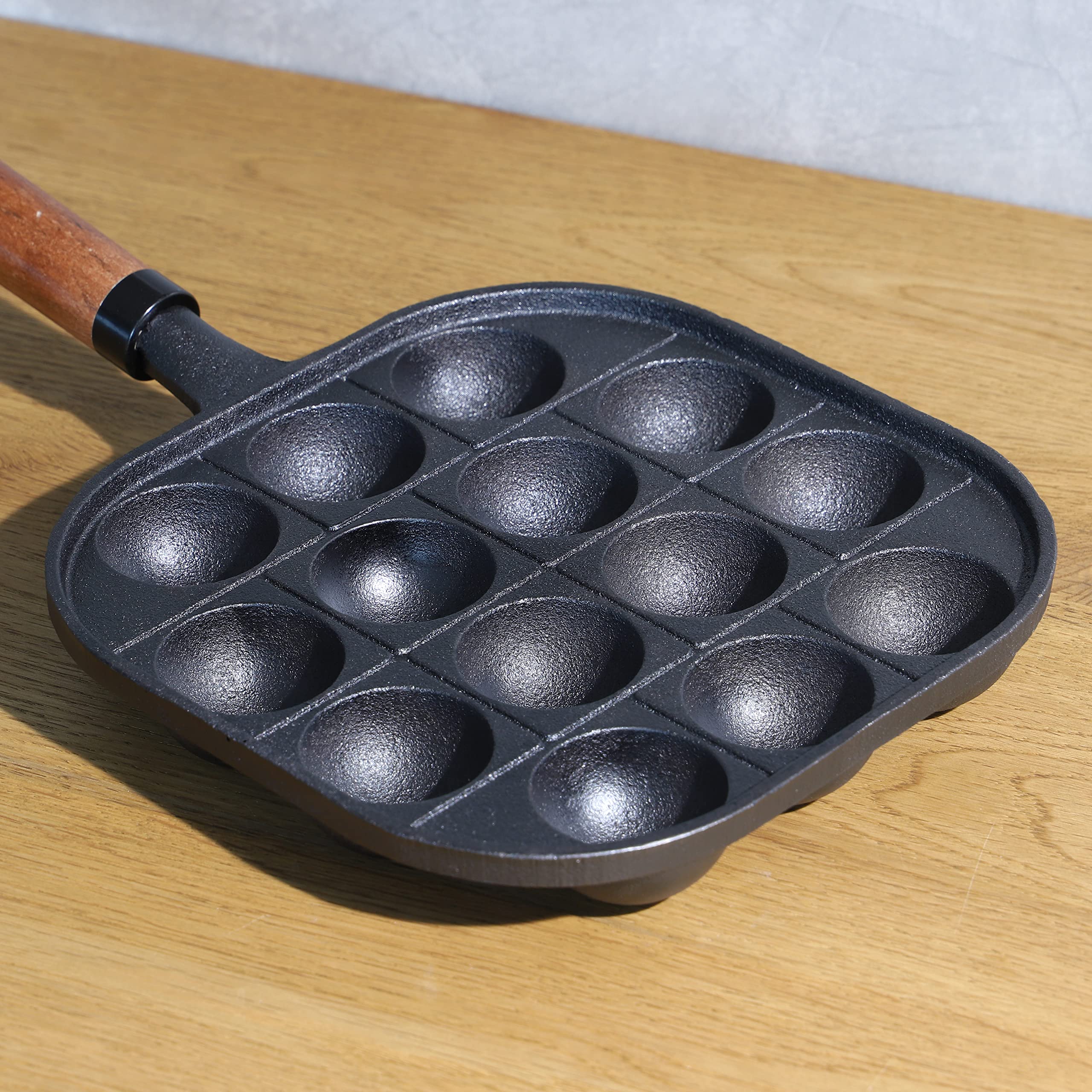 Amazon｜パール金属 たこ焼きプレート 14穴 木柄 鉄鋳物 ガス火専用