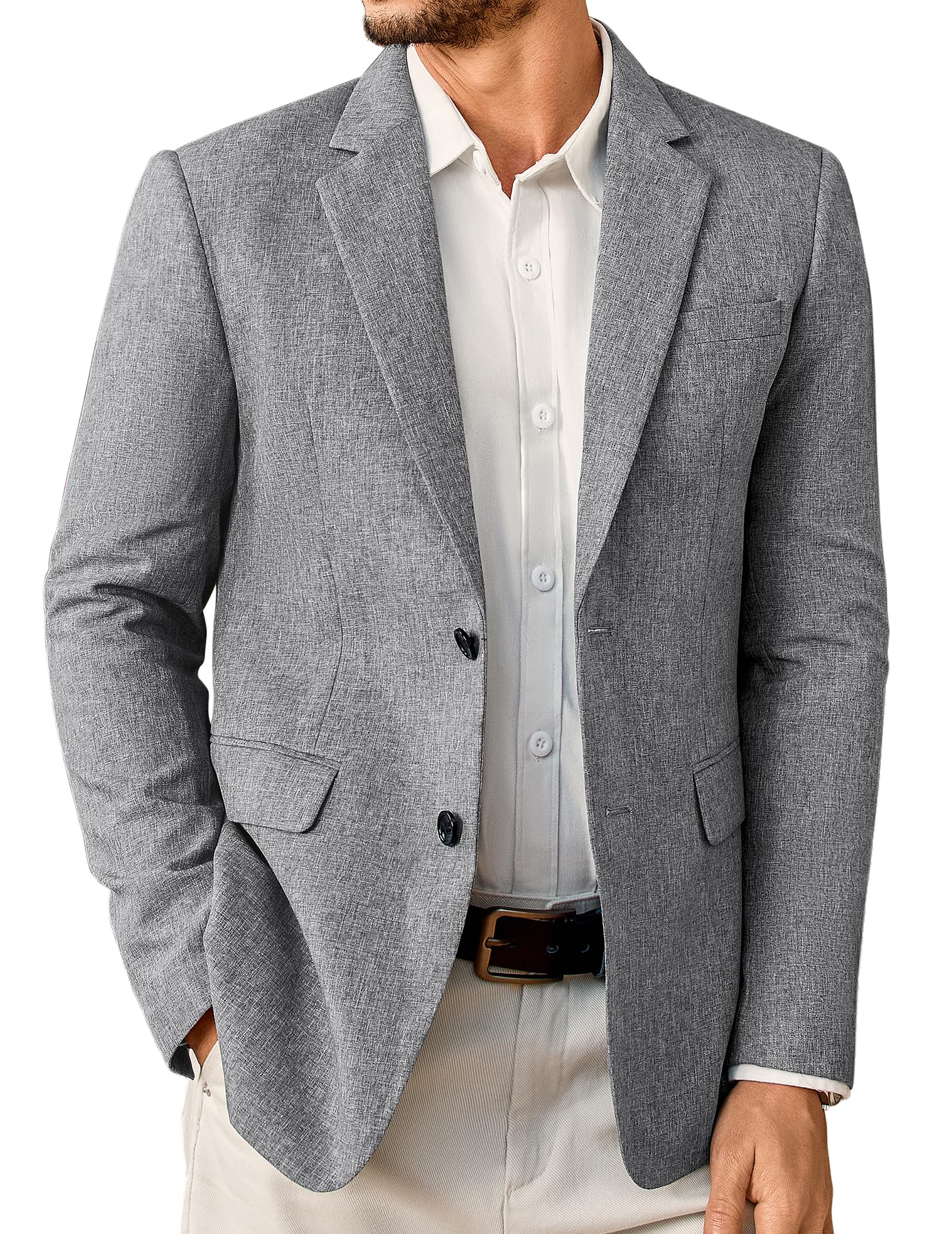 Vssjavun Mens Sport Coats Casual Blazer Two Button Lightweight Business Suit Jacket