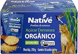 Native Açúcar Demerara Orgânico 50 Sachês De 5G