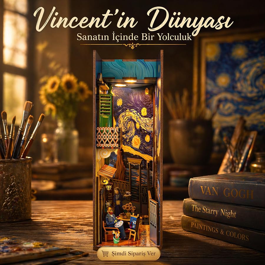 Van Gogh Temalı Book Nook Kitap Köşesi