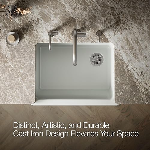 Vista 203 de Kohler Fregadero de la granja Kohler Whitehaven, Frente al delantal altos, K-6489-0, Blanco