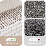 Waffle Bath Mat Non Slip, Boho Bathroom Rug, Super Absorbent Quick Dry Bathroom Mat, Soft Farmhouse Bath Rug with Tassels, Small Washable Shower Mats for Floor 16"x24", White and Taupe