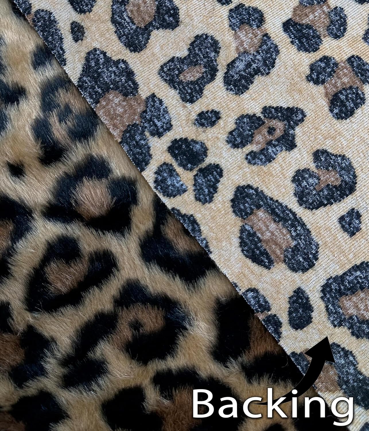 Faux Fur Animal Long Pile 58" Wide Fabric Full, Plush, Warm Soft Coat, Fashion Fursuit Costume - Sold by Continuous Yard (Leopard Fur)