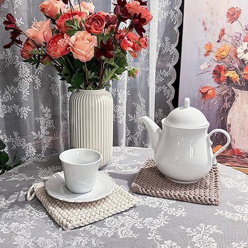 Miniatura 2 de Eiyye Soportes gruesos para ollas de ganchillo, almohadillas calientes hechas a mano, salvamanteles de ganchillo para platos calientes de cocina