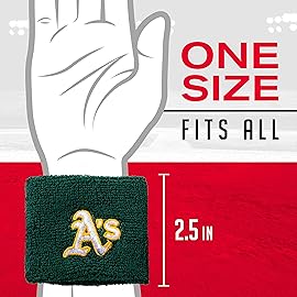 Franklin Sports MLB Oakland Athletics Team Wristbands