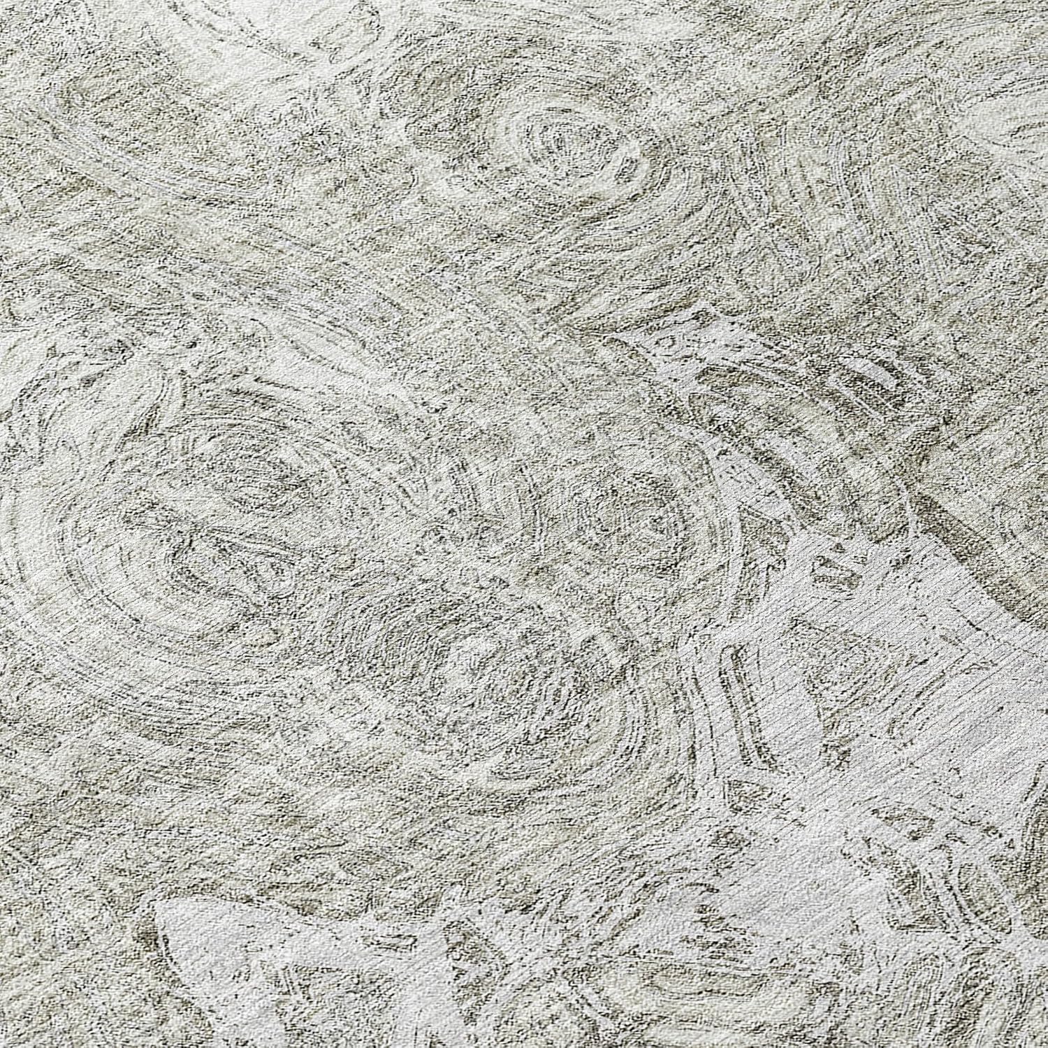 Addison Rugs Chantille ACN579 Ivory 1'8" x 2'6" Indoor Outdoor Area Rug, Easy Clean, Machine Washable, Non Shedding, Bedroom, Living Room, Dining Room, Kitchen, Patio Rug