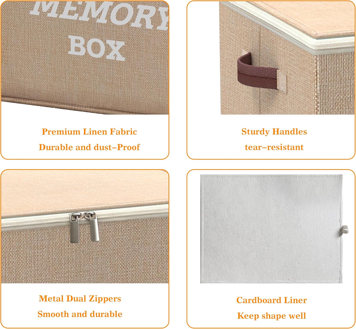 Memory Box for Keepsakes, Large Baby Keepsake Box Decorative Baby Memory Box for Baby Shower Anniversary, Wedding, Valentines Day, Birthday Gift (1 Pack)