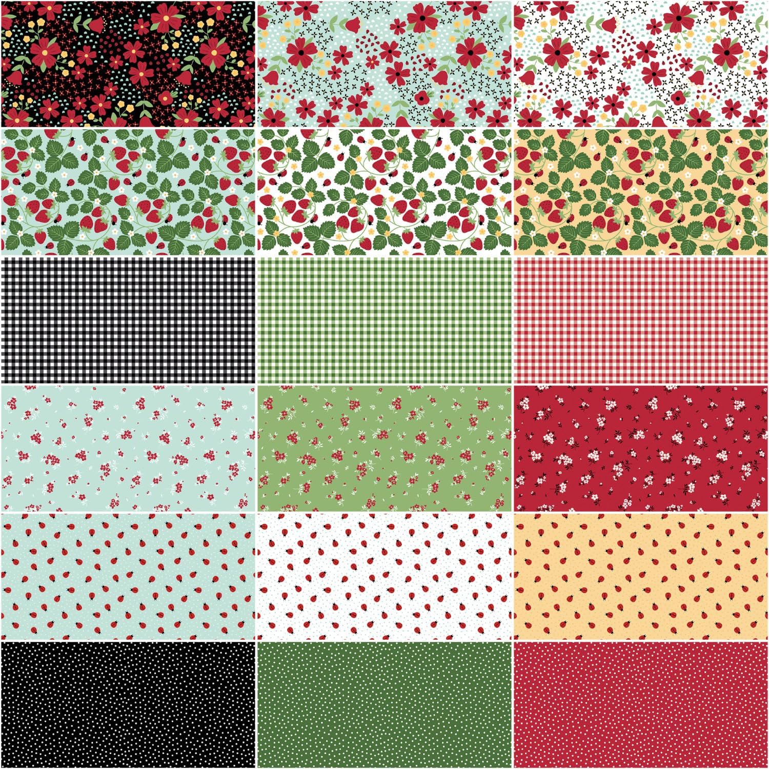 Lori Whitlock Little Ladybug Rolie Polie 40 2.5-inch Strips Jelly Roll Riley Blake RP-18030-40