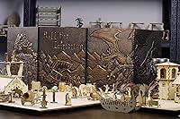 Vista 8 de CZYY DND Pantalla de Dungeon Master de Cuero Sintético con Relieve de Dragón y Mimic, Cuatro Paneles con Bolsillos Pantalla DM para Calabozos