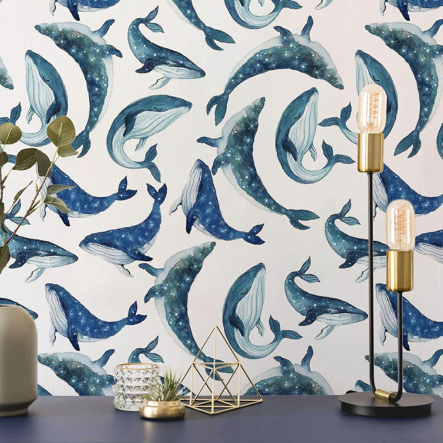 SpeedWallpaper Blue Dolphin Peel and Stick Removable Wallpaper 8228