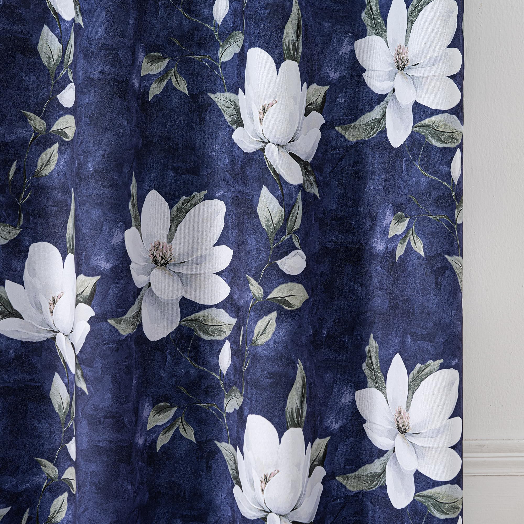 MYSKY HOME Floral 95% Blackout Curtains 54 Inches Long 2 Panels Purple