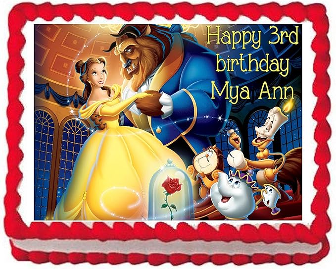 Beauty And The Beast Cake Topper Set Of 24 Pcs Party Supplies Kolenik Cake Cupcake Toppers