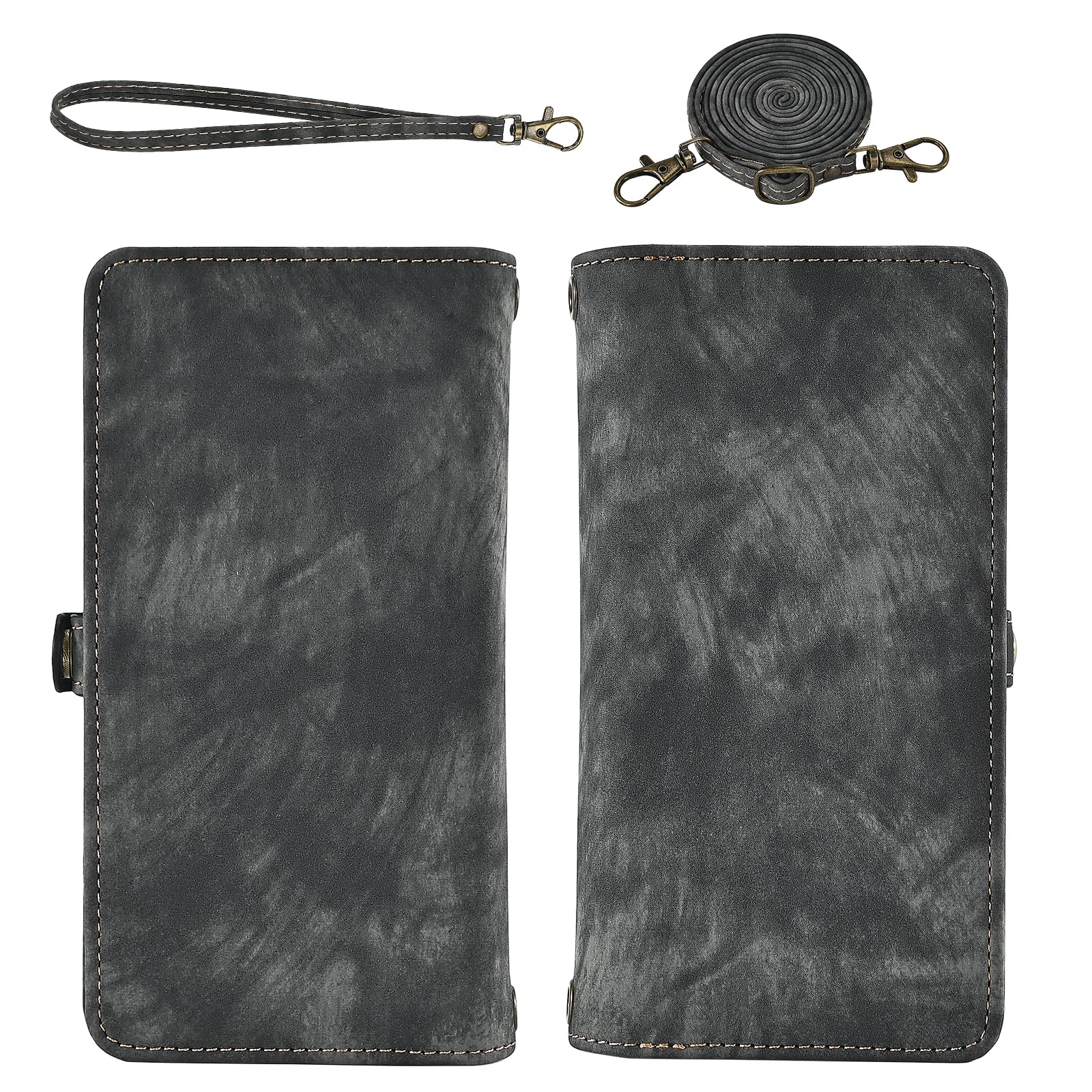 Asuwish Verizon Étui de téléphone pour Samsung Galaxy A51 5G/A 51 5G UW Verizon - Étui portefeuille amovible avec protecteur d'écran en verre trempé - Lanière à rabat et porte-cartes 51A G5 S51 - Noir