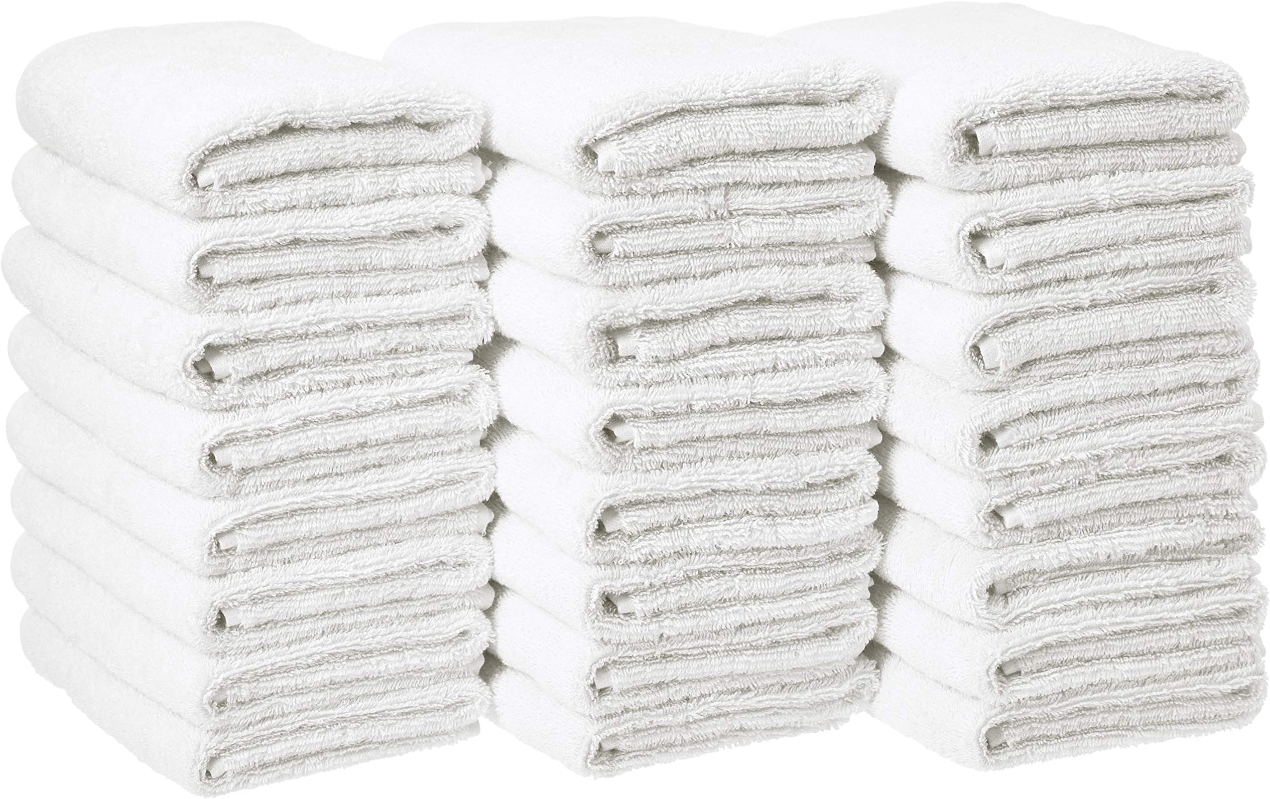 GOLD TEXTILES 12 Pack White Bath Mat Towels 20x30 Inches
