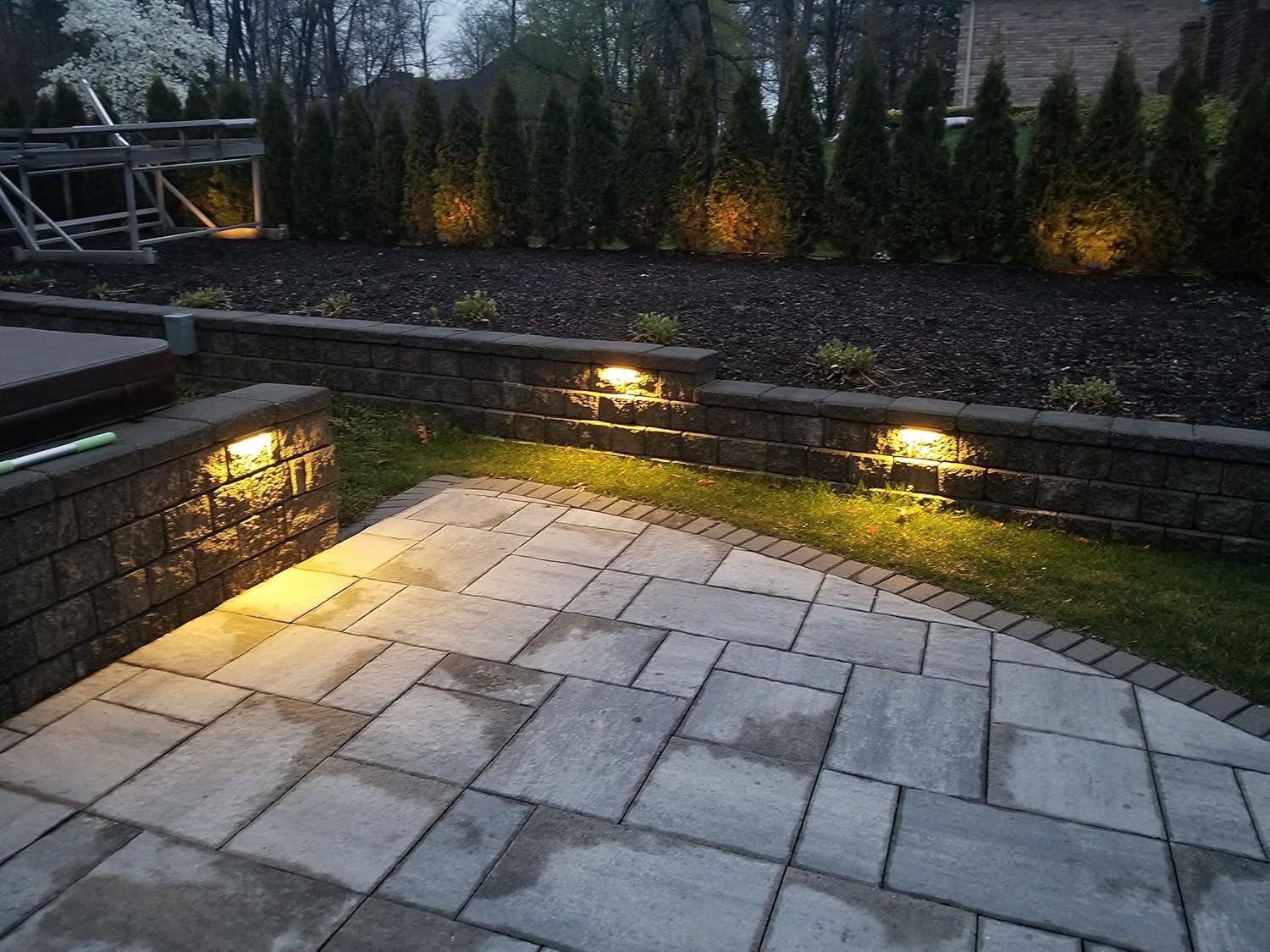 Brass Replaceable Hardscape Light Low Voltage 9-17V AC/DC Integrated 7" Outdoor Retaining Wall Paver Step Landscape Lighting Bar Brass Finish Warm White 4Watt