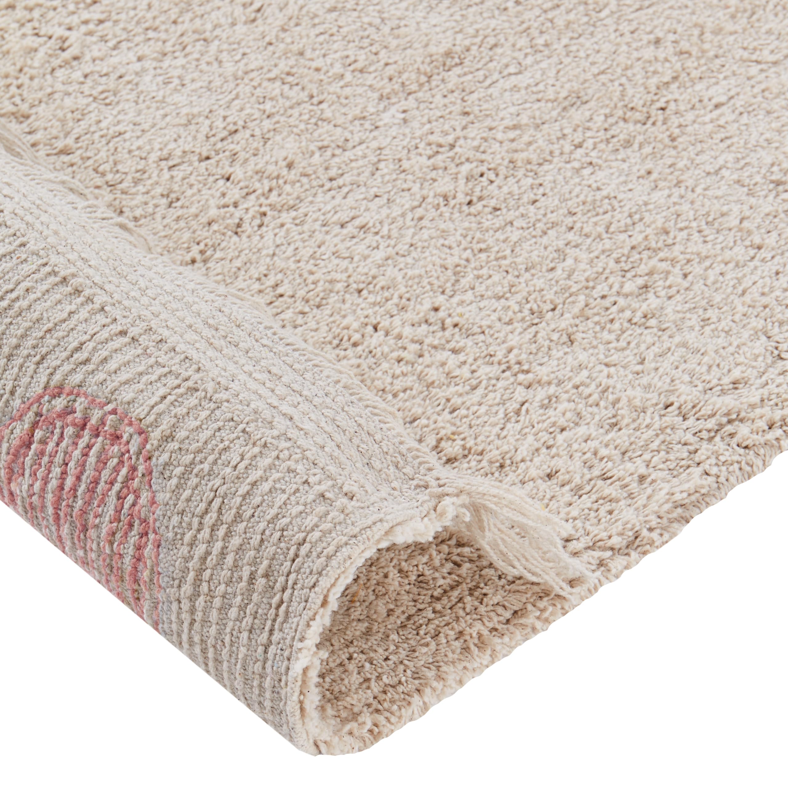 Beliani Kinderteppich Baumwolle beige/rosa 140x200 cm Punkte Muster für Kinder Dardere