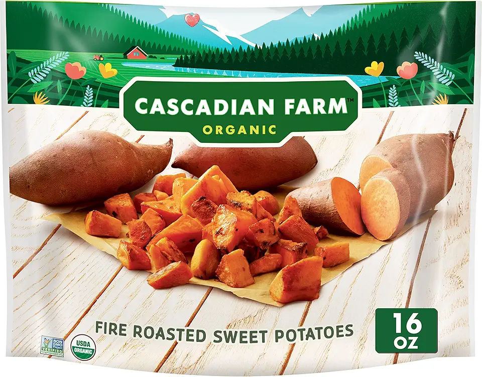 Cascadian Farm Organic Fire Roasted Sweet Potatoes, Frozen Vegetables, Non-GMO, 16 oz Bag USDA Organic