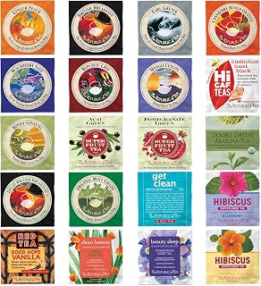 Republic of Tea Premium Tea Sampler: 40 Individually Wrapped Black, Green & Herbal Tea Bags - 20 Best-Selling Flavors