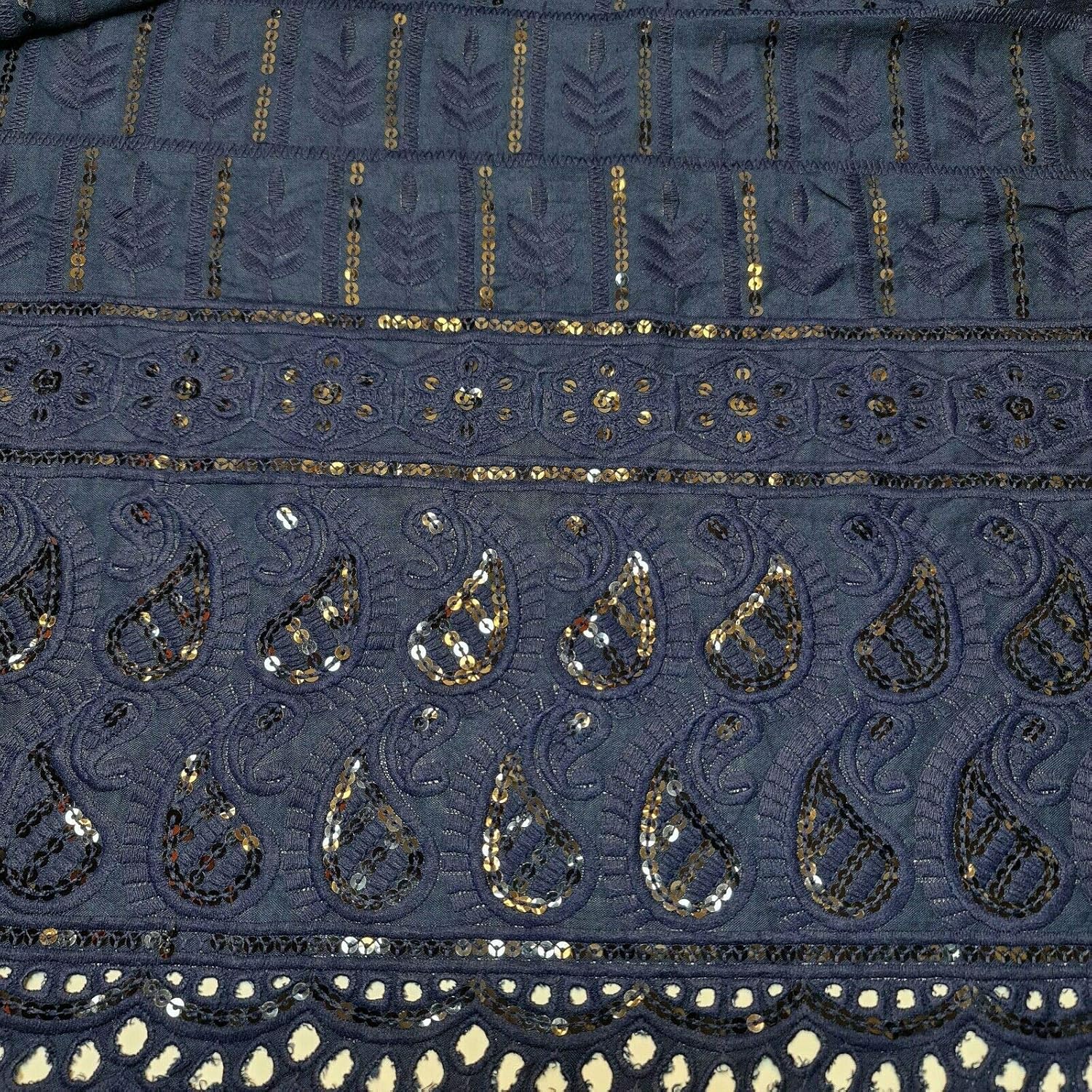 New Spring Soft Poly Cotton Broderie Anglaise Sequin Anglias Hole Border Craft Dress Fabric 44", 112 cm Wide Sold As Pre - Image 3