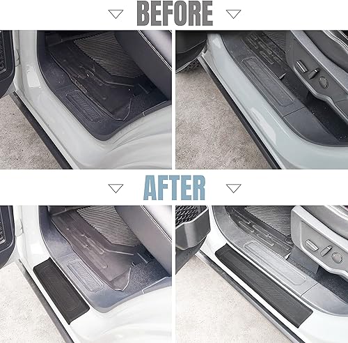 Miniatura 4 de KEWISAUTO 4 protectores de umbral de puerta para Bronco 2021-2023, protectores de umbral de puerta de TPE anti arañazos para Ford Bronco 2021 2022