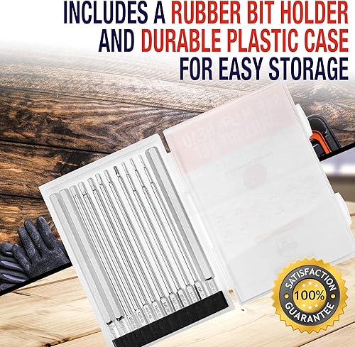 Miniatura 2 de Baker and Bolt Juego de brocas Allen de cabeza hexagonal de 6 pulgadas de largo, juego de brocas hexagonales largas listas para impactos, 12 piezas