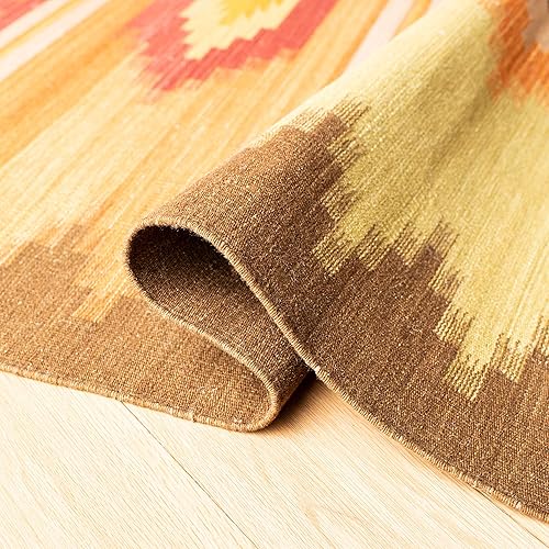 Miniatura 9 de SAFAVIEH Kilim Collection - Alfombra de pasillo, 2 pies 3 pulgadas x 14 pies, marrón y multicolor, hecha a mano, lana tribal del suroeste, ideal