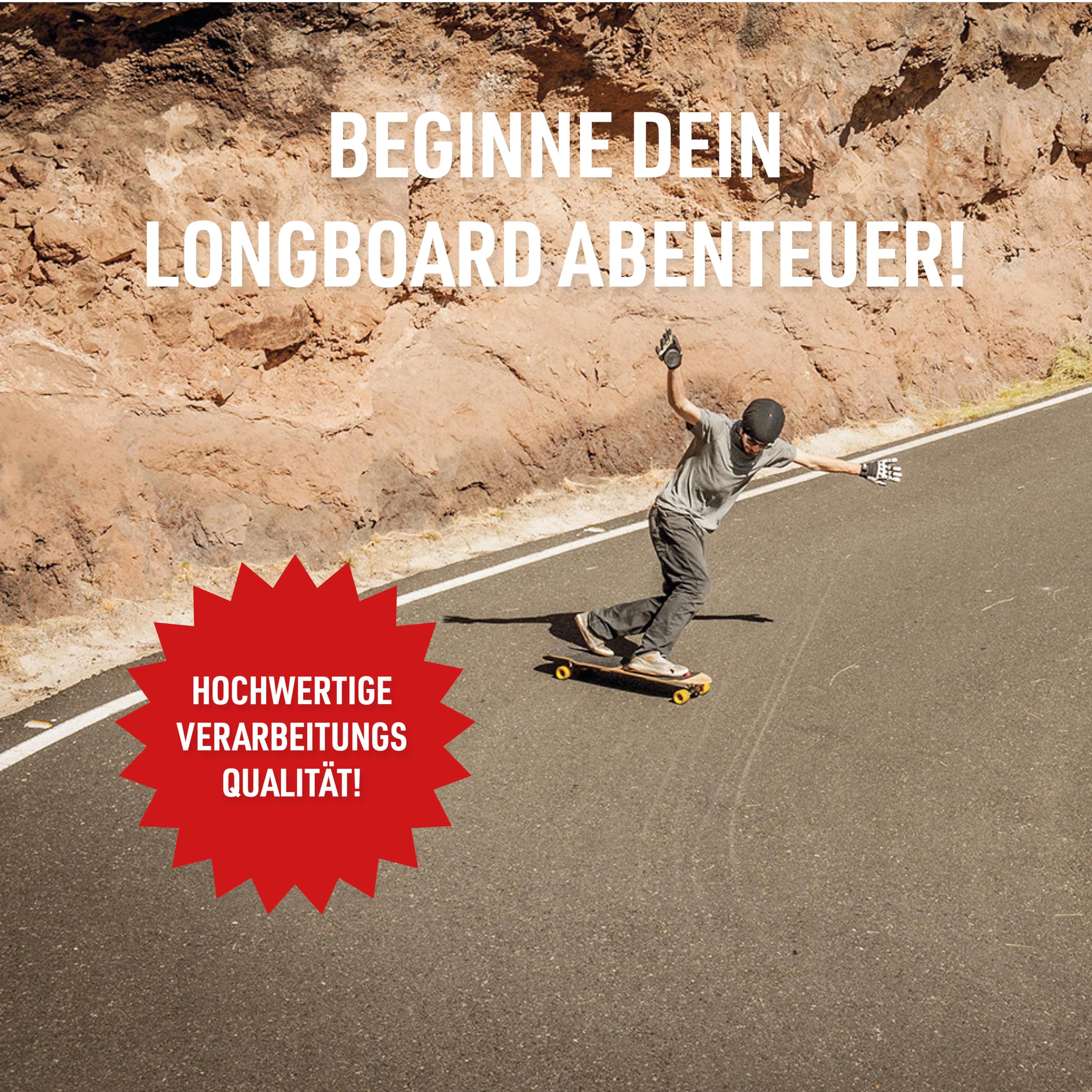 TITUS Longboard – Komplettboard – Longboard Erwachsene, Jugendliche & Kinder, für Einsteiger & Fortgeschrittene