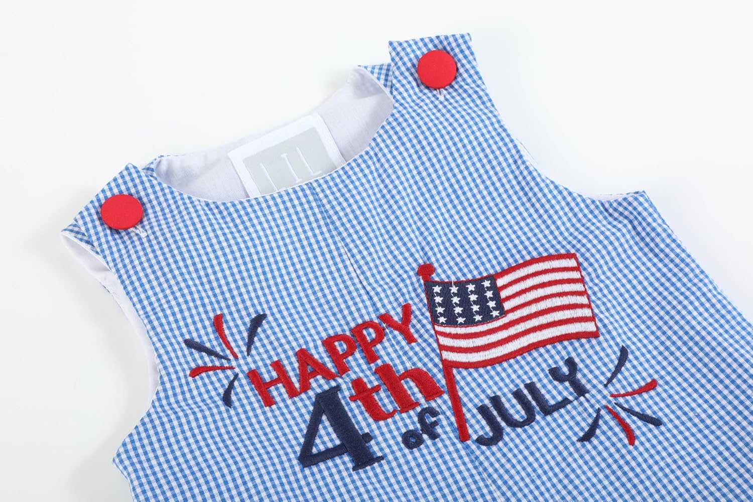 Lil cactus Boys Baby and Toddler USA Happy 4th of July Smocked Shortalls
