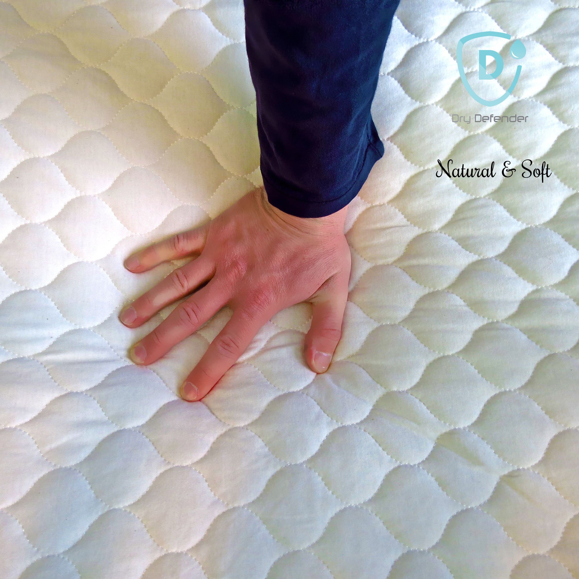 Cubierta protectora para colchón de cuna , impermeable, de algodón orgánico, sin blanquear, no tóxico e hipoalergénico (28 x 52 x 7 pulgadas) 7