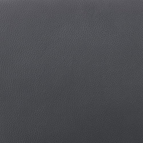 Vista 45 de Armen Living Prinz Taburete giratorio de 26 pulgadas de altura de mostrador en piel sintética negra y acabado de acero inoxidable cepillado