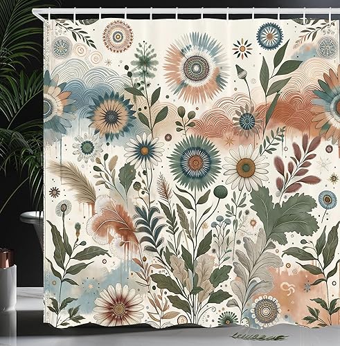 Miniatura 49 de Cortina de regadera de mundo marino, peces, estrellas de mar, formato arte moderno, decoraciones temáticas para niños para baño del hogar, Marrón