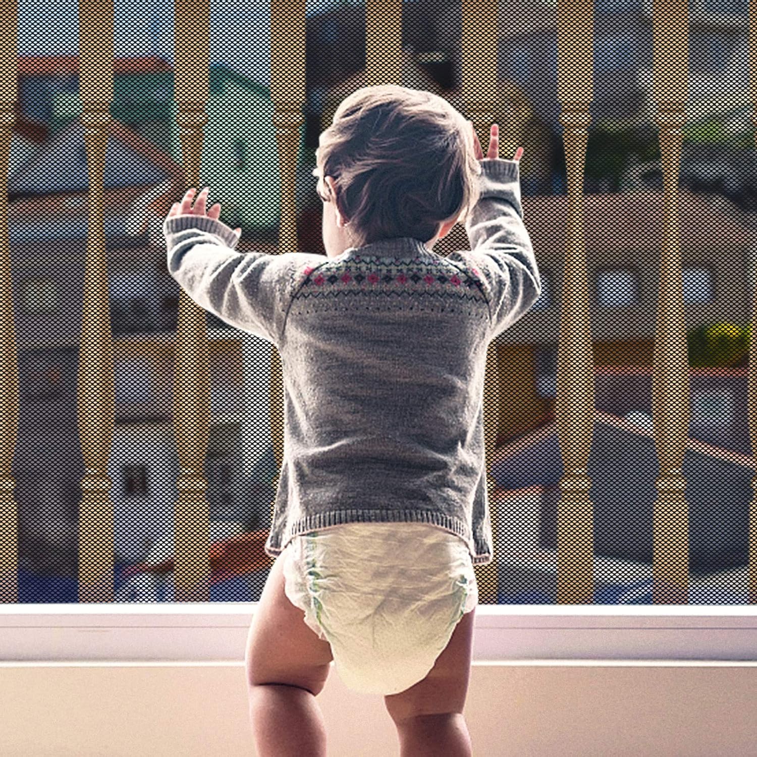 Child Safety Net, Durable Banister Guards for Kids Safety for Indoor Stairs Rails Cribs Balcony, Easy to Install and Use for Kids Pets Toys Safety with More Ties (Black)