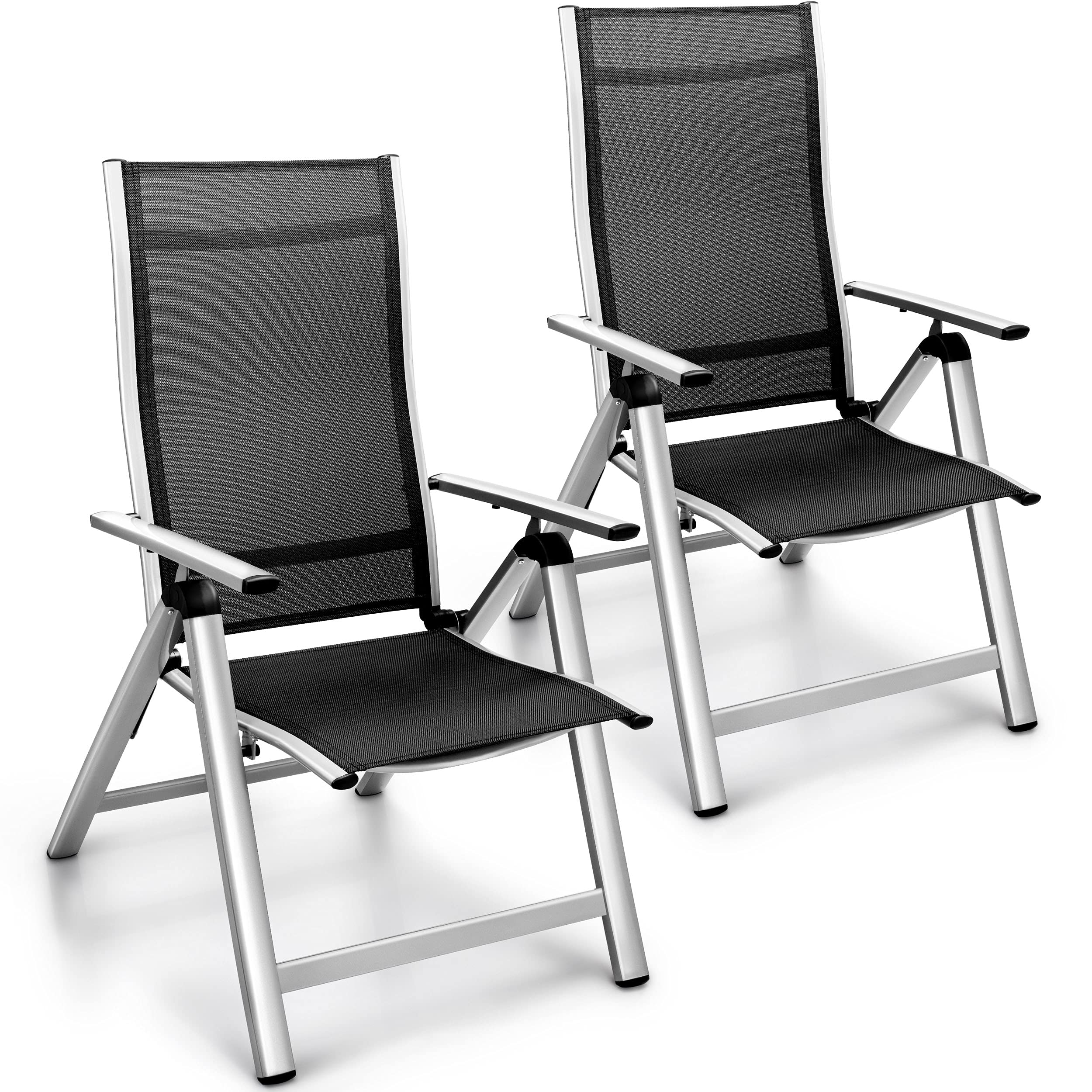 2 Sedie sdraio mare spiaggia in alluminio pieghevole regolabile Riccione Gold - Grigio | Leroy