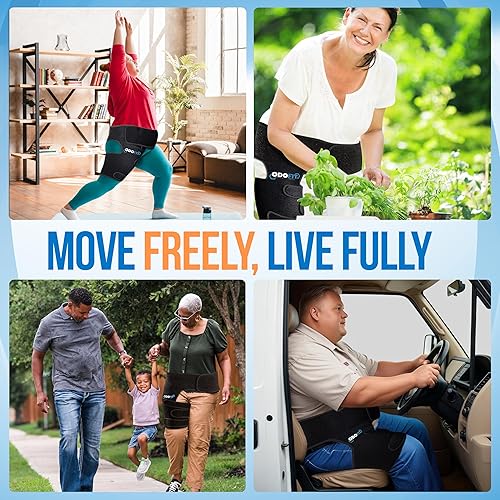 Miniatura 4 de Soporte de cadera 5 en 1 para mujeres y hombres, dispositivos de alivio del dolor de ciática, envoltura de compresión ajustable para ingle, muslo,