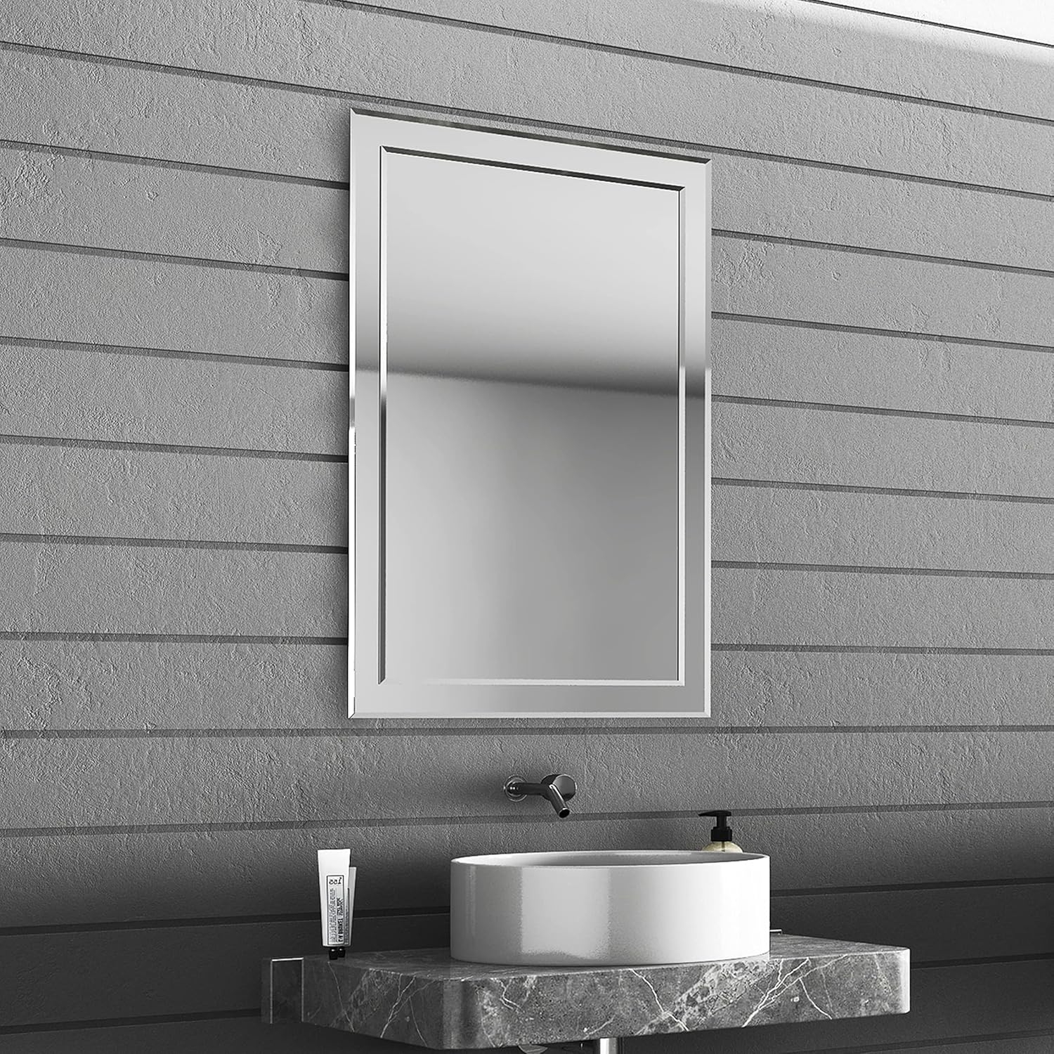 JOVOL Frameless Rectangular Wall Mounted Double Layer