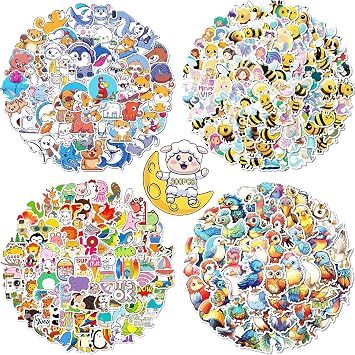 Animal Water Bottle Cute Vinyl Stickers for Kids, Kawaii Children Sticker Pack, Waterproof Laptop Classroom Stickers Toddler Kid Travel Essential 300 Pcs