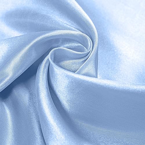 Miniatura 6 de Homiest Paquete de 12 caminos de mesa de satén azul claro, camino de mesa de boda brillante de 12 x 108 pulgadas de largo, decoración de mesa de