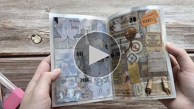 Stickers Vintage Para Scrapbooking - 40 Hojas A6 | Impermeables, Diseño Naturaleza