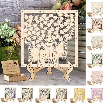 Personalized Graduation Guest Book Alternative 2024 Custom Name Date Wood Drop Box Graduation Party Guest Book Ideas Graduation Party Decorations for College, High School Style 4