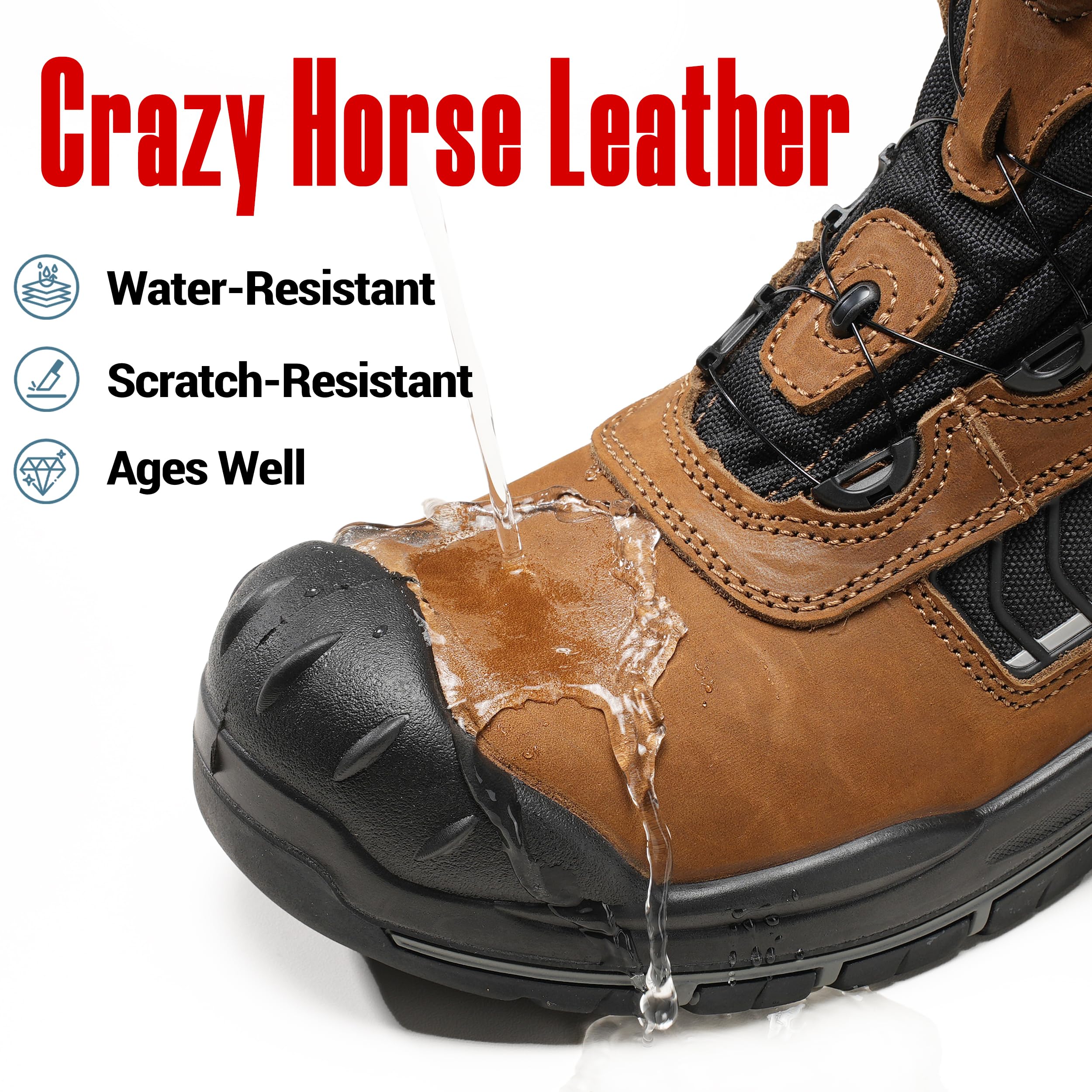Chaussures de Sécurité Hommes, Montante Bottines de Sécurité, Antidérapant Bottines de Travail Embout Acier 37-47 EU