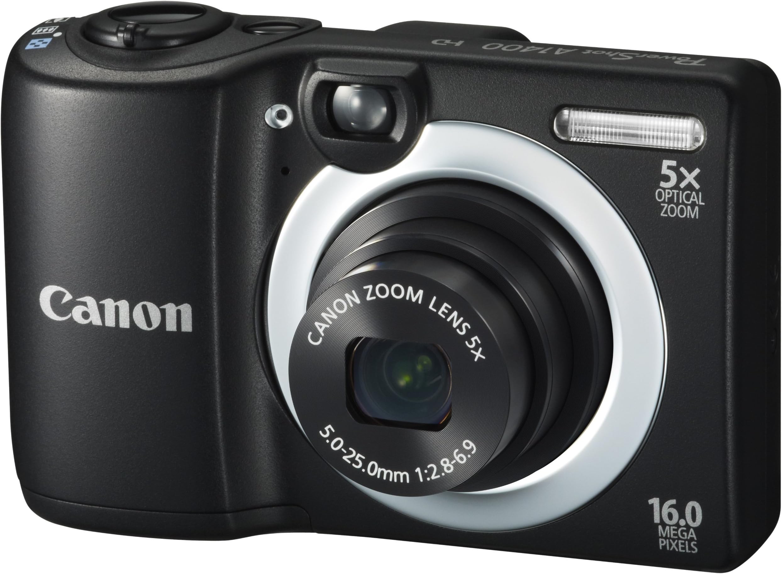 PowerShot A1400 16.0 MP Digital Camera with 5X Digital Image Stabilized Zoom 28mm Wide-Angle Lens and 720p HD Video Recording (Black)
