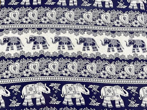 Miniatura 2 de Tela de rayón con estampado animal de elefantes tribales de 44 pulgadas, 2 yardas, elefante de guerra para pantalones, bufandas, ropa y confección